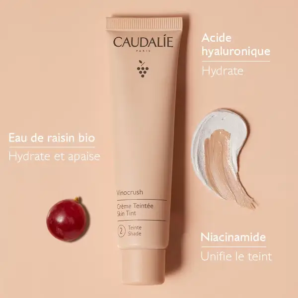 سی سی کرم رنگی کدالی وینوکراش یکدست‌ کننده رنگ پوست Caudalie Vinocrush CC Crème