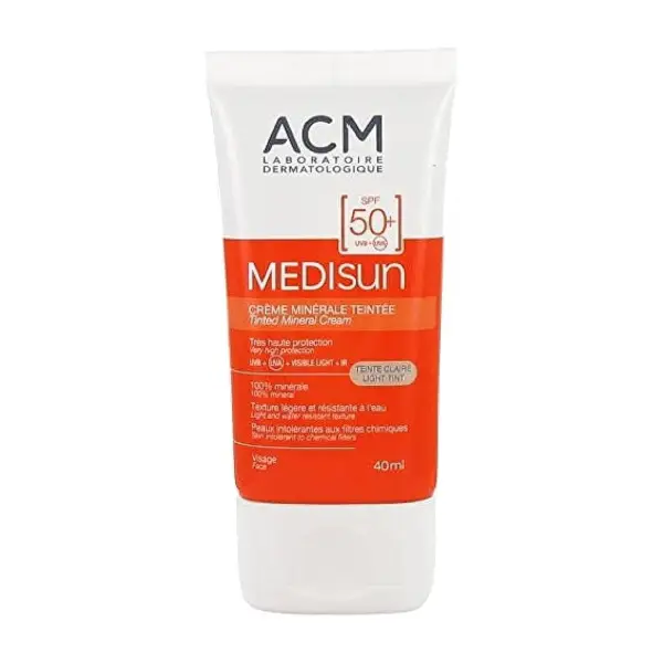 ضد آفتاب رنگی مینرال SPF50+ ای سی ام مِدیسون لایت تینت ACM Medisun Tinted Mineral Cream SPF50+ Light Tint