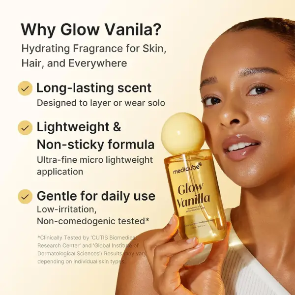 بادی میست و عطر مو مدی کیوب گلو وانیلا Medicube Glow Vanilla Hair & Body Fragrance Mist