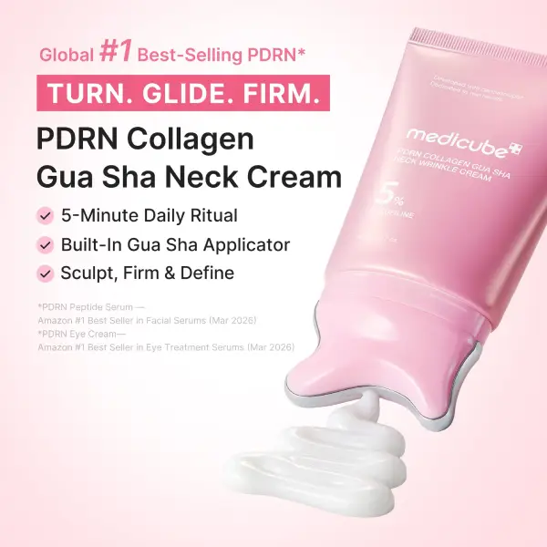 کرم ضد چروک و سفت کننده گردن مدیکوب PDRN کلاژن گوآشا Medicube PDRN Collagen Gua Sha Neck Wrinkle Cream