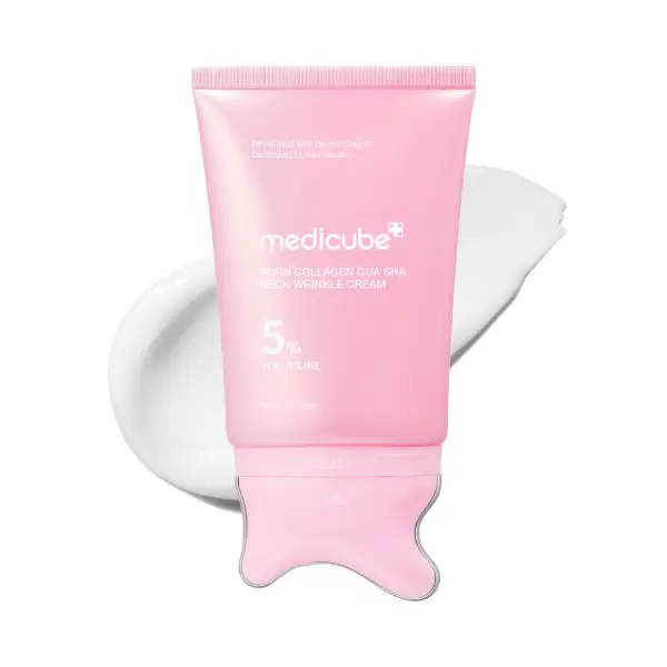 کرم ضد چروک و سفت کننده گردن مدیکوب PDRN کلاژن گوآشا Medicube PDRN Collagen Gua Sha Neck Wrinkle Cream